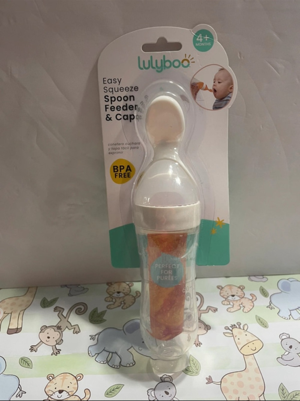 White Easy Squeeze Spoon Feeder & Cap